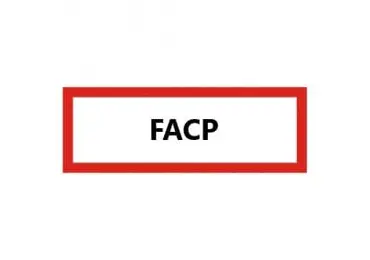 Brandschutzkennzeichnung (nachleuchtend) – "FACP"