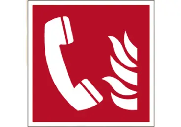 Brandschutzkennzeichnung (nachleuchtend) – Telefon mit Feuermeldung