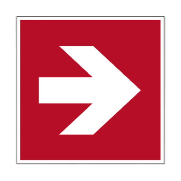 Brandschutzkennzeichnung, Richtungsanzeiger – Nachleuchtender Aluminium-Kompositwerkstoff, 100×100 mm