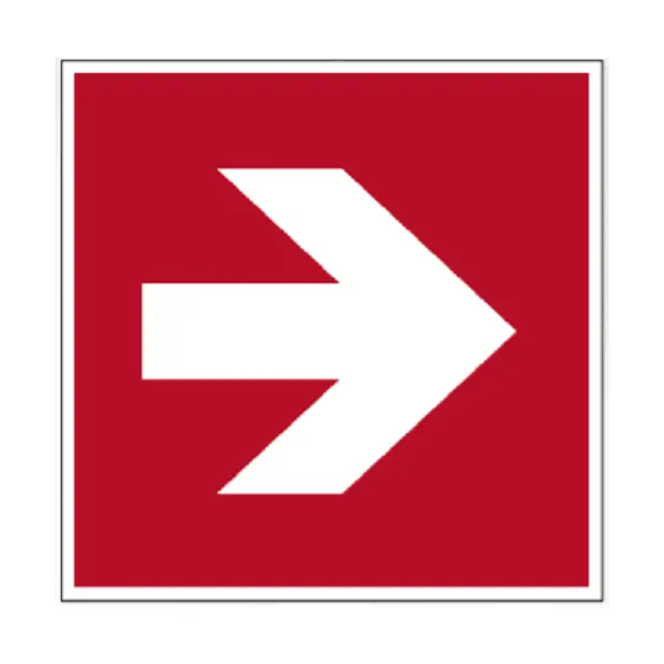 Brandschutzkennzeichnung, Richtungsanzeiger – Nachleuchtender Aluminium-Kompositwerkstoff, 150×150 mm