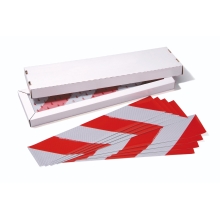 Container-Warnmarkierung WT-5219 – 141×705 mm, rot-weiß, 1 Streifen nach rechts
