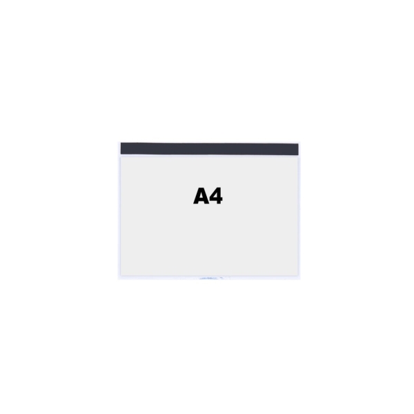Dokumententaschen, transparent, magnetisch – 215×310 mm, A4 horizontal, 10er-Pack