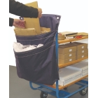 Doppeltaschen-Abfallsortiersack, TrolleySack 73 l – blau, obere Tasche 600×600 mm, untere Tasche 500×600 mm