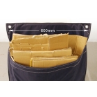 Doppeltaschen-Abfallsortiersack, TrolleySack 73 l – blau, obere Tasche 600×600 mm, untere Tasche 500×600 mm