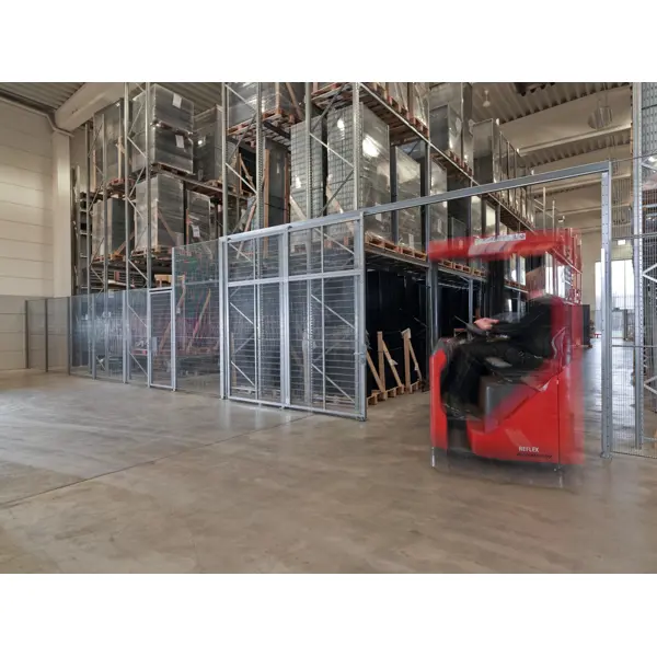 Draht- und Stahlgitter Modul Vario mit Länge 10m und mehr – Maschendraht 100×20mm, Draht D.2,5mm, Ständer 60×60×2350mm, verzinkt, H.2350mm