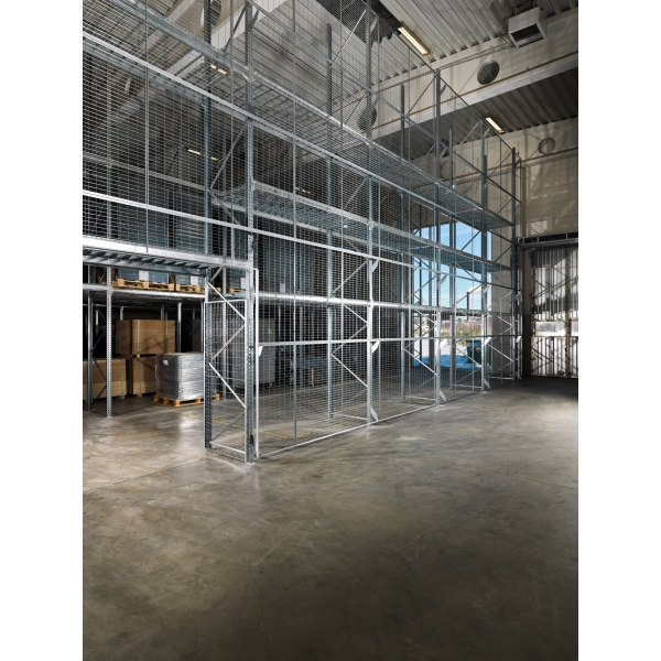 Draht- und Stahlgitter Modul Vario mit Länge 15m und mehr – Maschendraht 100×20mm, Draht D.2,5mm, Ständer 60×60×2350mm, verzinkt, H.2350mm