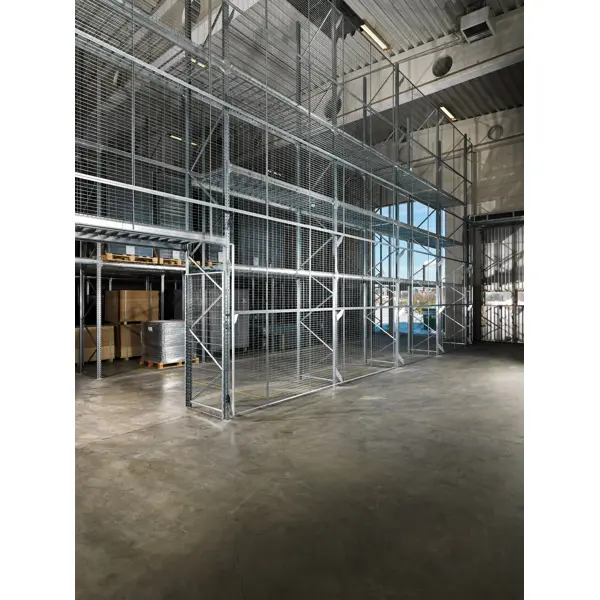 Draht- und Stahlgitter Modul Vario mit Länge 20m und mehr – Maschendraht 100×20mm, Draht D.2,5mm, Ständer 60×60×2350mm, verzinkt, H.2350mm