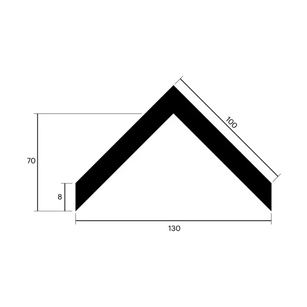 Eckenschutz, Gummi-Prallschutz Rubber 800 – schwarz, Reflexstreifen, 800×100×8 mm