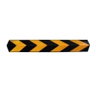 Eckenschutz, Gummistoßstange Rubber 800 – schwarz, Reflexstreifen, 800×100×8 mm