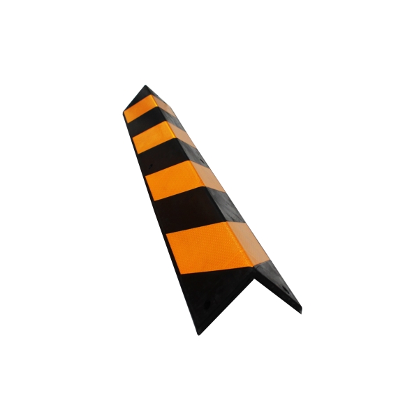 Eckenschutz, Gummistoßstange Rubber 800 – schwarz, Reflexstreifen, 800×100×8 mm