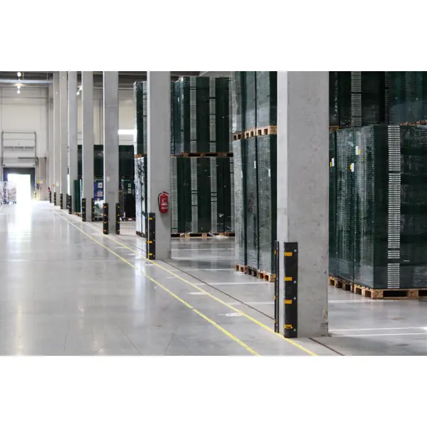 Ochranný rohový profil Economic – recyklovaná pryž, černá, 1000×105×14 mm