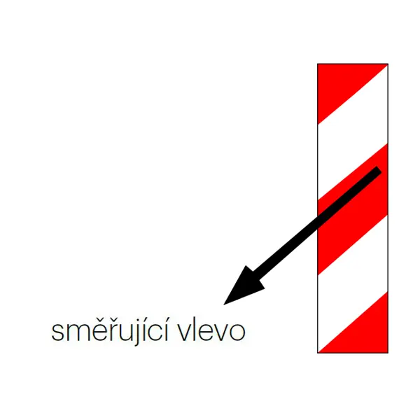 Fahrzeug-Warnmarkierung WT-5219 – 141 mm × 1 m, rot-weiß, Richtung links