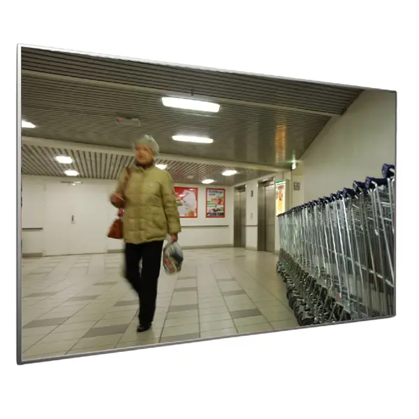 Flacher Kontrollspiegel Premium – Acrylat, Aluminiumrahmen, 30×100 cm