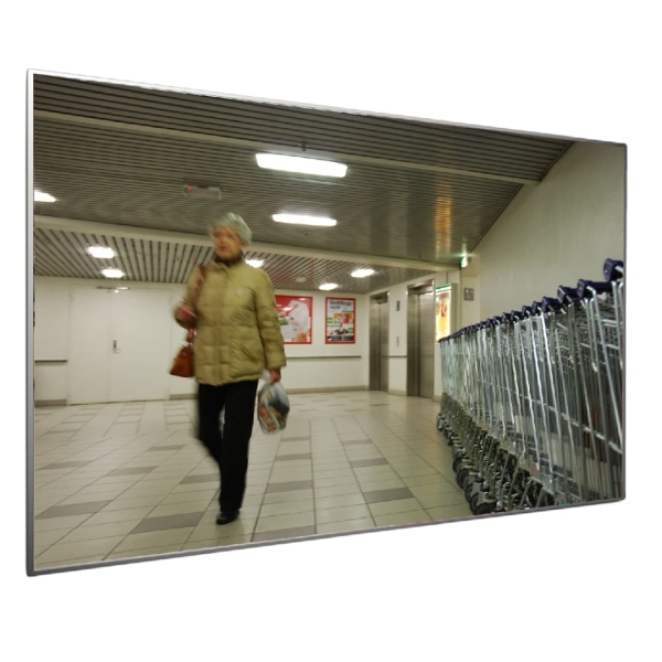 Flacher Kontrollspiegel Premium – Acrylat, Aluminiumrahmen, 60×80cm