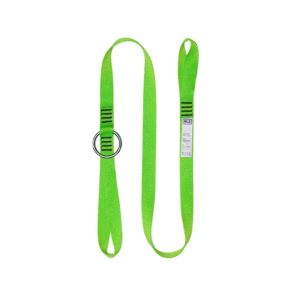Flatter Hebegurt NLG Lanyard für Kettensäge mit Tragfähigkeit 10 kg  – Nylon, grün, 1300×25 mm