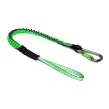 Flexibler Hebegurt NLG Lanyard mit einem Karabiner und 18 kg Tragfähigkeit – Nylon, grün-schwarz