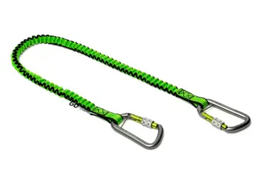 Flexibler Hebegurt NLG Lanyard mit zwei Karabinern – Nylon, grün-schwarz