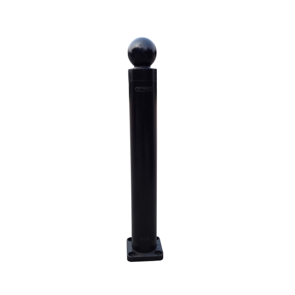 Flexibler Pfosten, H.800 mm, D.80 mm, runder Pfosten-Kopf – schwarz