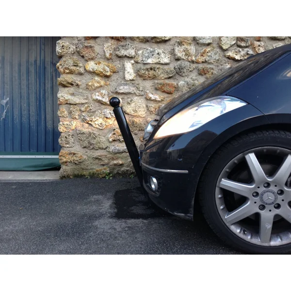 Flexibler Pfosten zum Einbetonieren, H.1130 (930) mm, D.100 mm, runder Pfosten-Kopf – braun