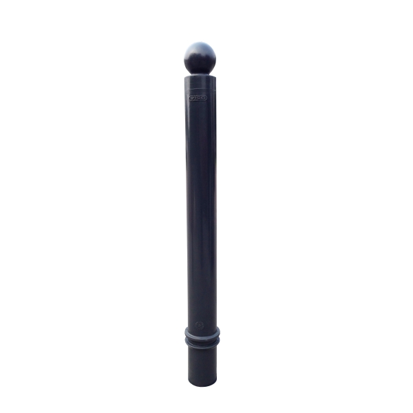Flexibler Pfosten zum Einbetonieren, H.1130 (930) mm, D.100 mm, runder Pfosten-Kopf – schwarz