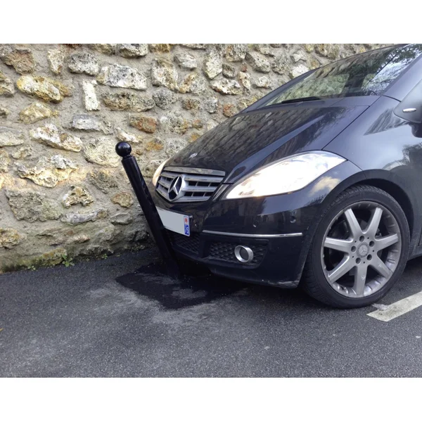 Flexibler Pfosten zum Einbetonieren, H.1130 (930) mm, D.100 mm, runder Pfosten-Kopf – schwarz