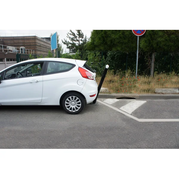 Flexibler Pfosten zum Einbetonieren, H.1130 (930) mm, D.100 mm, runder Pfosten-Kopf – schwarz