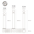 Flexibler Pfosten zum Einbetonieren, H.1130 (930) mm, D.80 mm, runder Pfosten-Kopf – braun