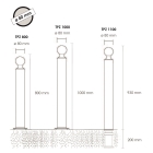 Flexibler Pfosten zum Einbetonieren, H.1130 (930) mm, D.80 mm, runder Pfosten-Kopf – grün