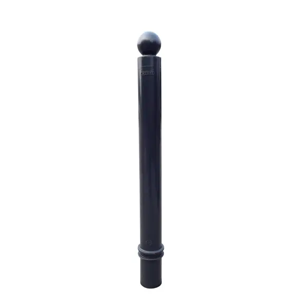 Flexibler Pfosten zum Einbetonieren, H.1130 (930) mm, D.80 mm, runder Pfosten-Kopf – schwarz