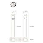 Flexibler Pfosten zum Einbetonieren, H.1560 (1310) mm, D.100 mm – braun