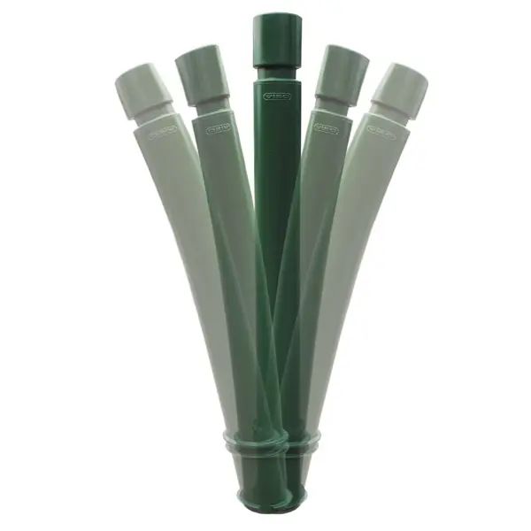 Flexibler Pfosten zum Einbetonieren, H.1560 (1310) mm, D.100 mm, runder Pfosten-Kopf – braun