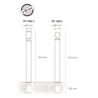 Flexibler Pfosten zum Einbetonieren, H.1560 (1310) mm, D.80 mm – braun