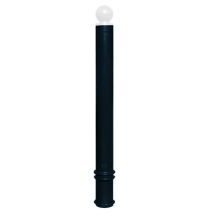 Flexibler Pfosten zum Einbetonieren, H.1560 (1310) mm, D.80 mm, runder Pfosten-Kopf – schwarz