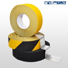 Formbares Antirutsch-Band WT-5414 – Mineralgranulat in Kunstharz, gelb, 25 mm × 6 m