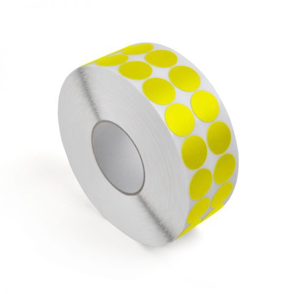 Glatte Textilpunkte für Zuführapparate WT-5561 – PE-beschichtetes Textilgewebe, gelb, D. 30 mm, 4000 Punkte