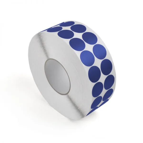 Glatte Textilpunkte Standard WT-5561 – PE-beschichtetes Textilgewebe, blau, D. 30 mm, 4000 Punkte