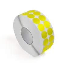 Glatte Textilpunkte Standard WT-5561 – PE-beschichtetes Textilgewebe, gelb, D. 30 mm, 4000 Punkte