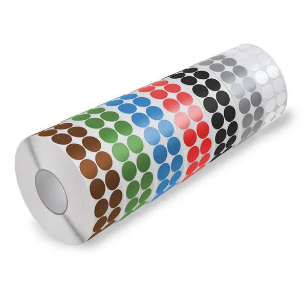 Glatte Textilpunkte Standard WT-5561 – PE-beschichtetes Textilgewebe, grau, D. 30 mm, 4000 Punkte