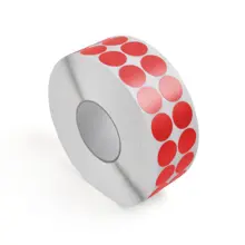 Glatte Textilpunkte Standard WT-5561 – PE-beschichtetes Textilgewebe, rot, D. 30 mm, 4000 Punkte