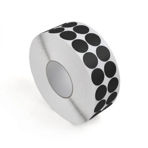 Glatte Textilpunkte Standard WT-5561 – PE-beschichtetes Textilgewebe, schwarz, D. 30 mm, 4000 Punkte