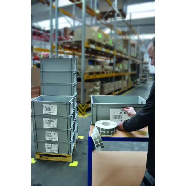 Glatte Textilpunkte Standard WT-5561 – PE-beschichtetes Textilgewebe, weiß, D. 30 mm, 4000 Punkte