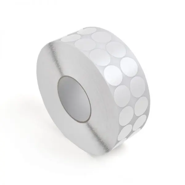 Glatte Textilpunkte Standard WT-5561 – PE-beschichtetes Textilgewebe, weiß, D. 30 mm, 4000 Punkte