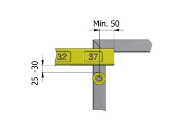 Griff für Kantenprofil für selbstschließendes Sicherheitstor SafeGate 