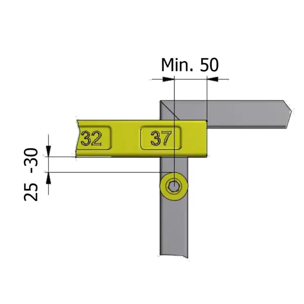 Griff für Kantenprofil für selbstschließendes Sicherheitstor SafeGate 