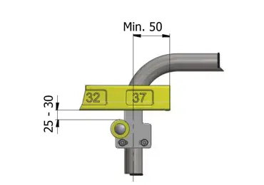 Griff für Rundprofil für selbstschließendes Sicherheitstor SafeGate 