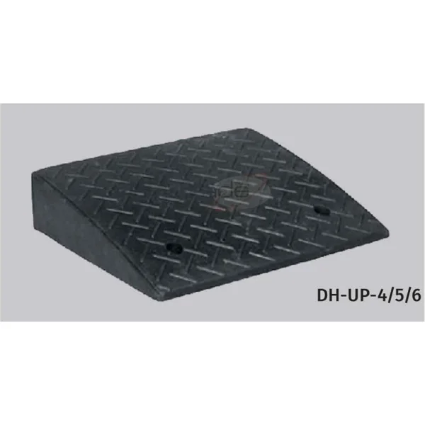 Gummi-Auffahrrampe, Mittelstück – schwarz, 600×250×100 mm