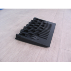 Gummiauffahrrampe mit reflektierenden Streifen, niedrig – 500×325×50 mm, schwarz-gelb