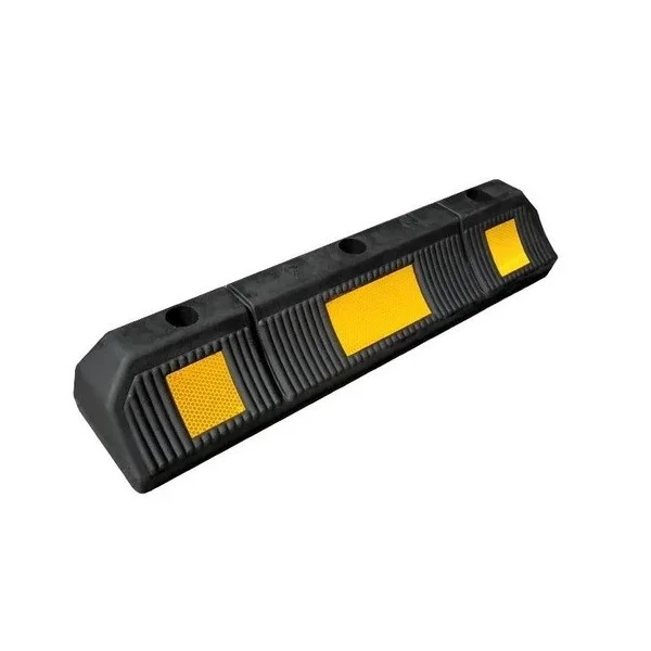 Gummiparkpuffer für PKWs mit reflektierenden Streifen – 590×120×90 mm, schwarz-gelb