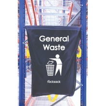 Hängesäcke für Abfallsortierung, RackSack 160 l, "Kommunalabfall"– blau, 1000×920 mm