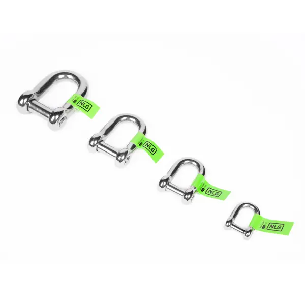 Hängeschäkel NLG mit Tragfähigkei bis 10 kg, klein – Edelstahl, silber, 21×12 mm